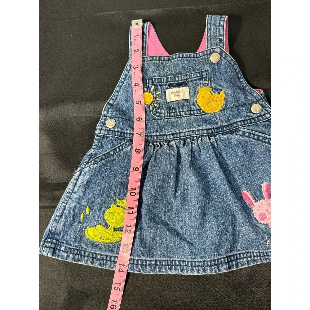 Baby Girl Vintage OSHKOSH Denim Overall Dress Size 3-6 months